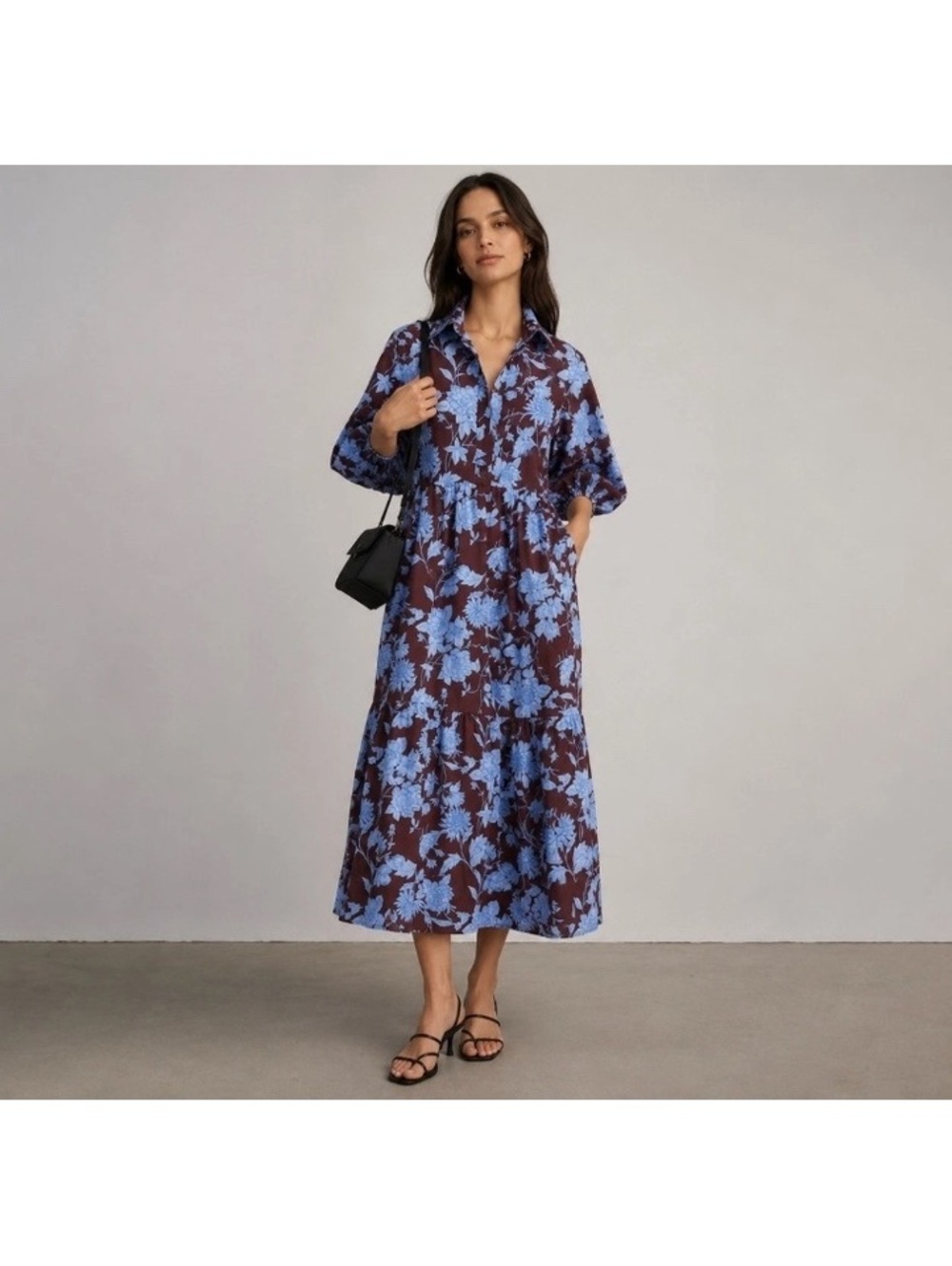 Anthropologie Maeve The Bettina Tiered Shirt Dress By In Brown Size M